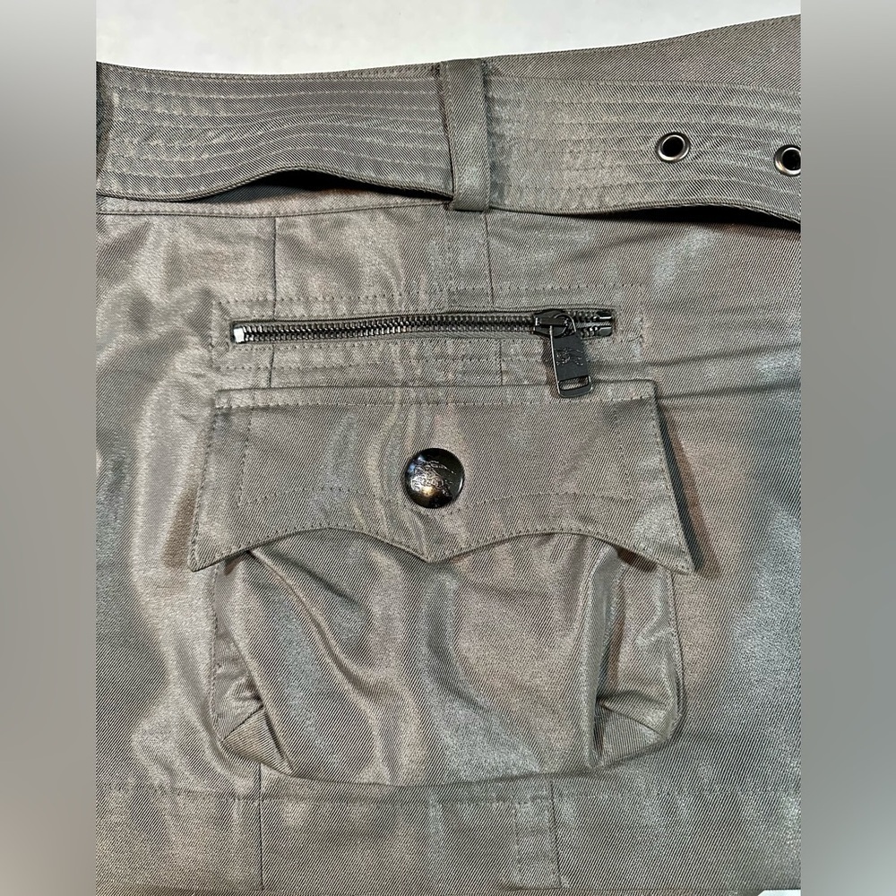 Burberry Women Gunmetal Cargo mini skirt dark grey size 6 cotton and polyamide - Picture 11 of 11